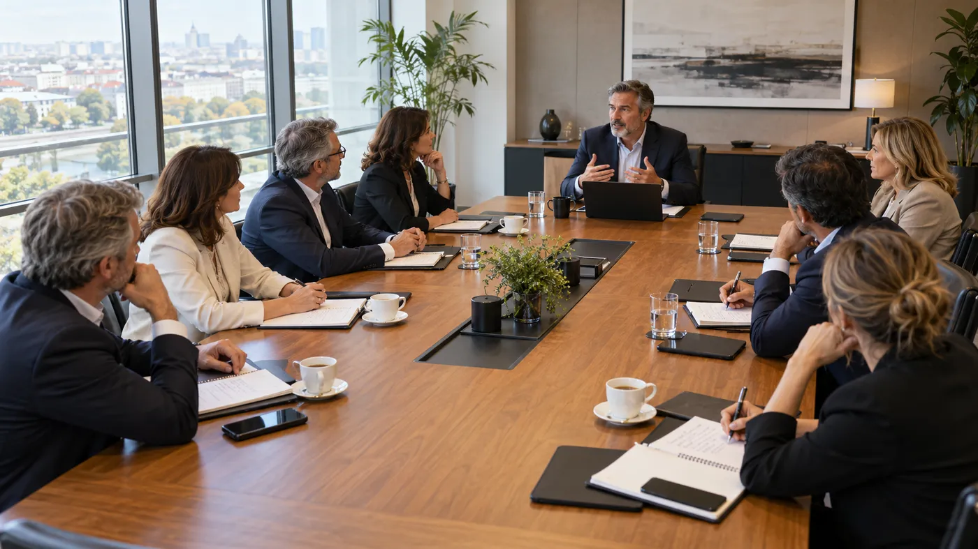 La mesa completa durante una sesión de trabajo